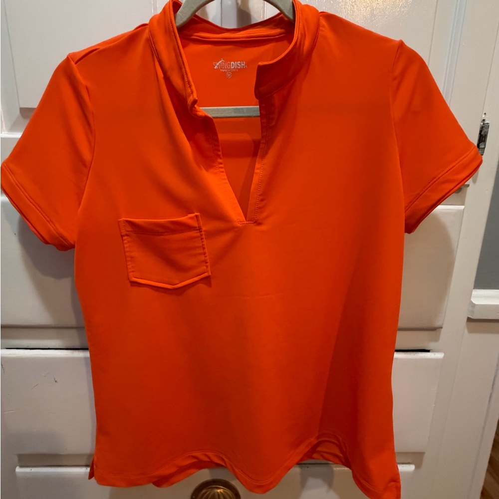 Swingdish  Women’s Golf Polo Shirt Hot Orange! M V Neck